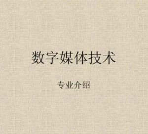 數(shù)字媒體技術 數(shù)字媒體技術