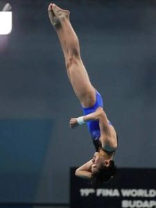 陳芋汐在比賽中