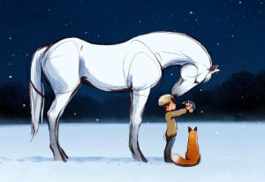 男孩、鼴鼠、狐貍和馬